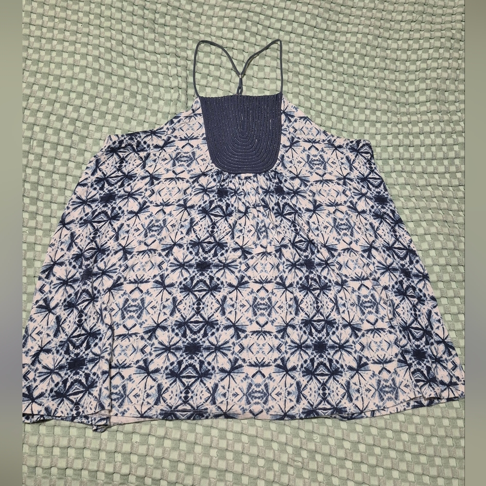 Blue Patterned Women's Top
